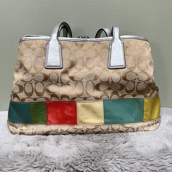 Coach Signature Multicolor Shoulder Bag - Picture 2 of 13